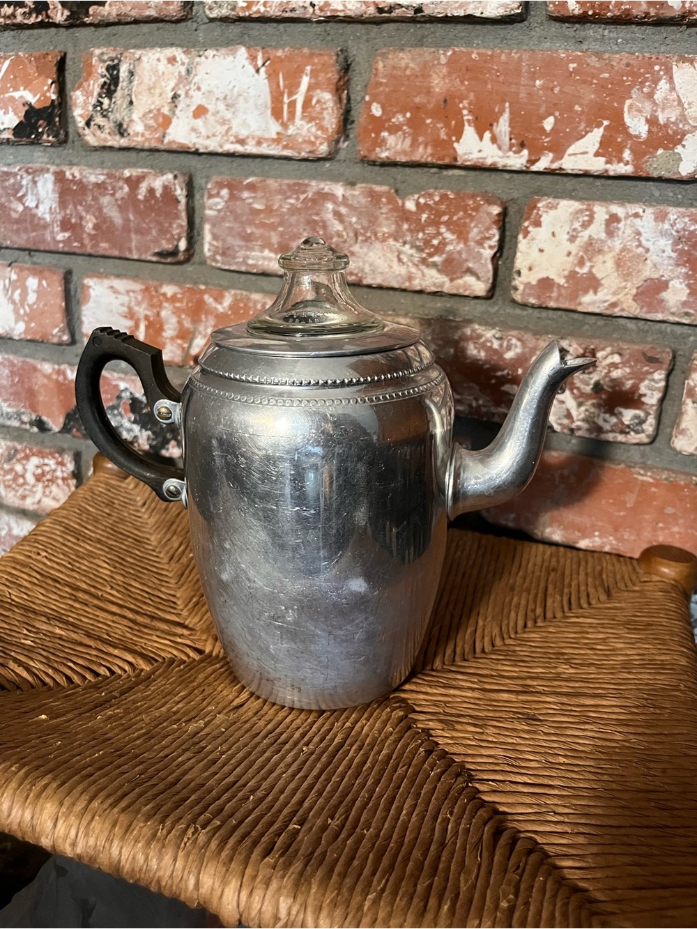 Vintage Sona Ware with PYREX glass top teapot percolator.